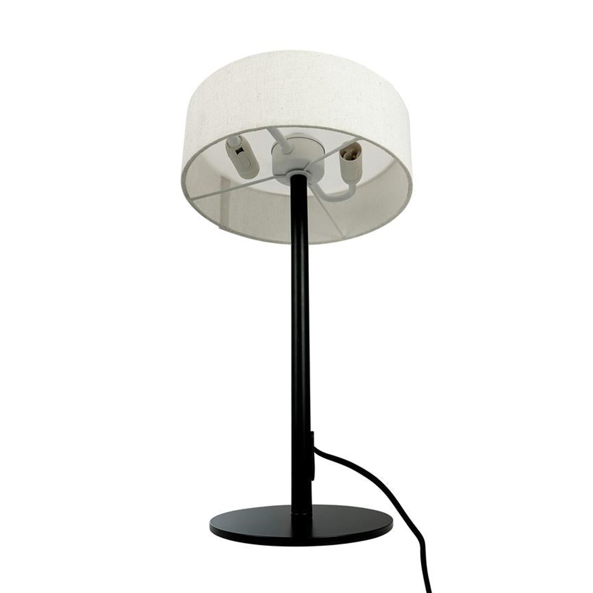 Lampe à poser en métal et tissu Noir/Blanc Calix noir/blanc, DYBERG LARSEN