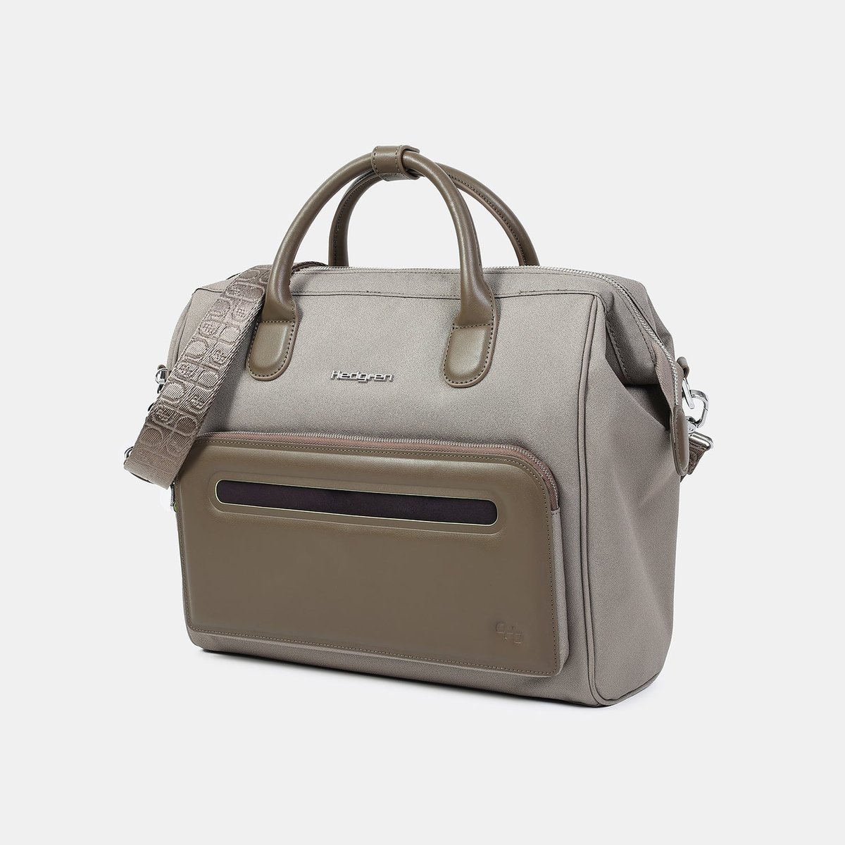 Sac Ordinateur GALAO vintage taupe, HEDGREN