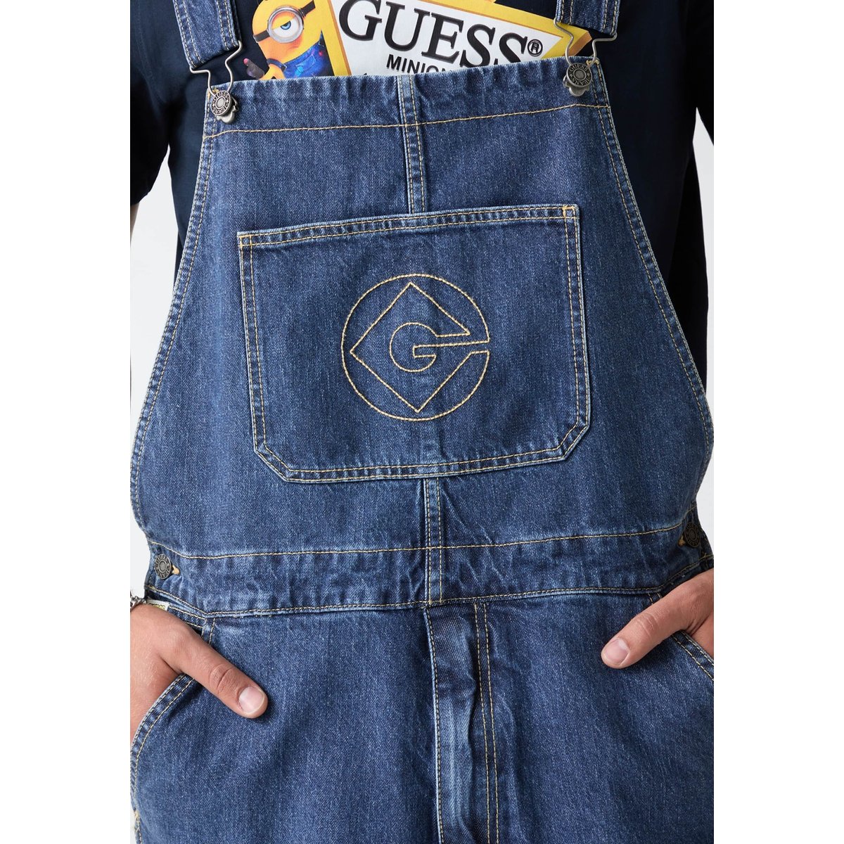 Gj X Minions Salopette En Denim bleu, GUESS JEANS
