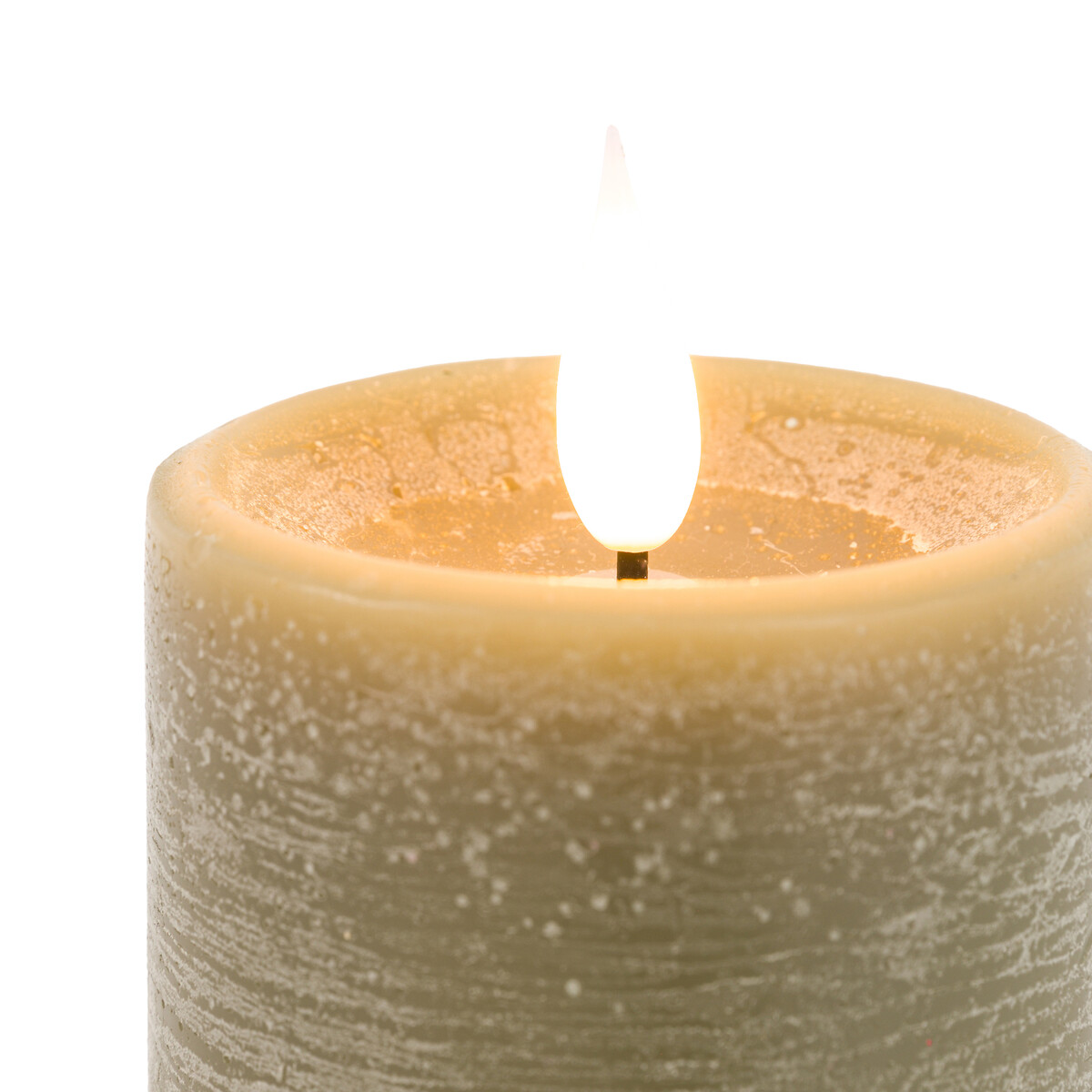 Set of 3 LED 1-Wick Candles in Olive green, ÉDITÉ