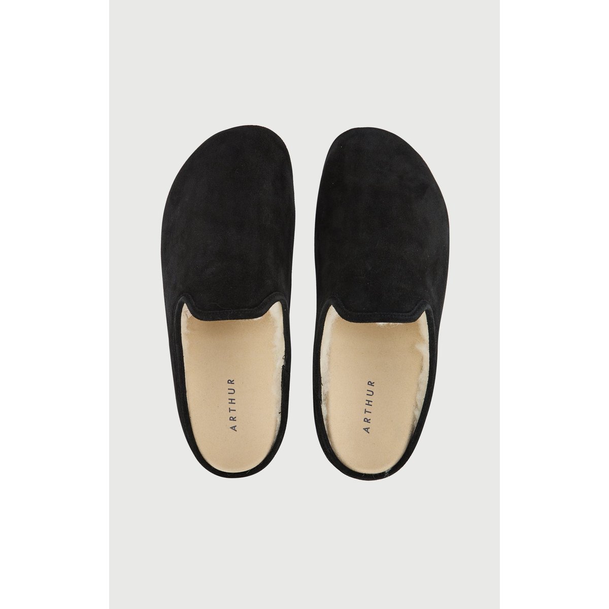 Mules couleur unie Réglisse noir, ARTHUR