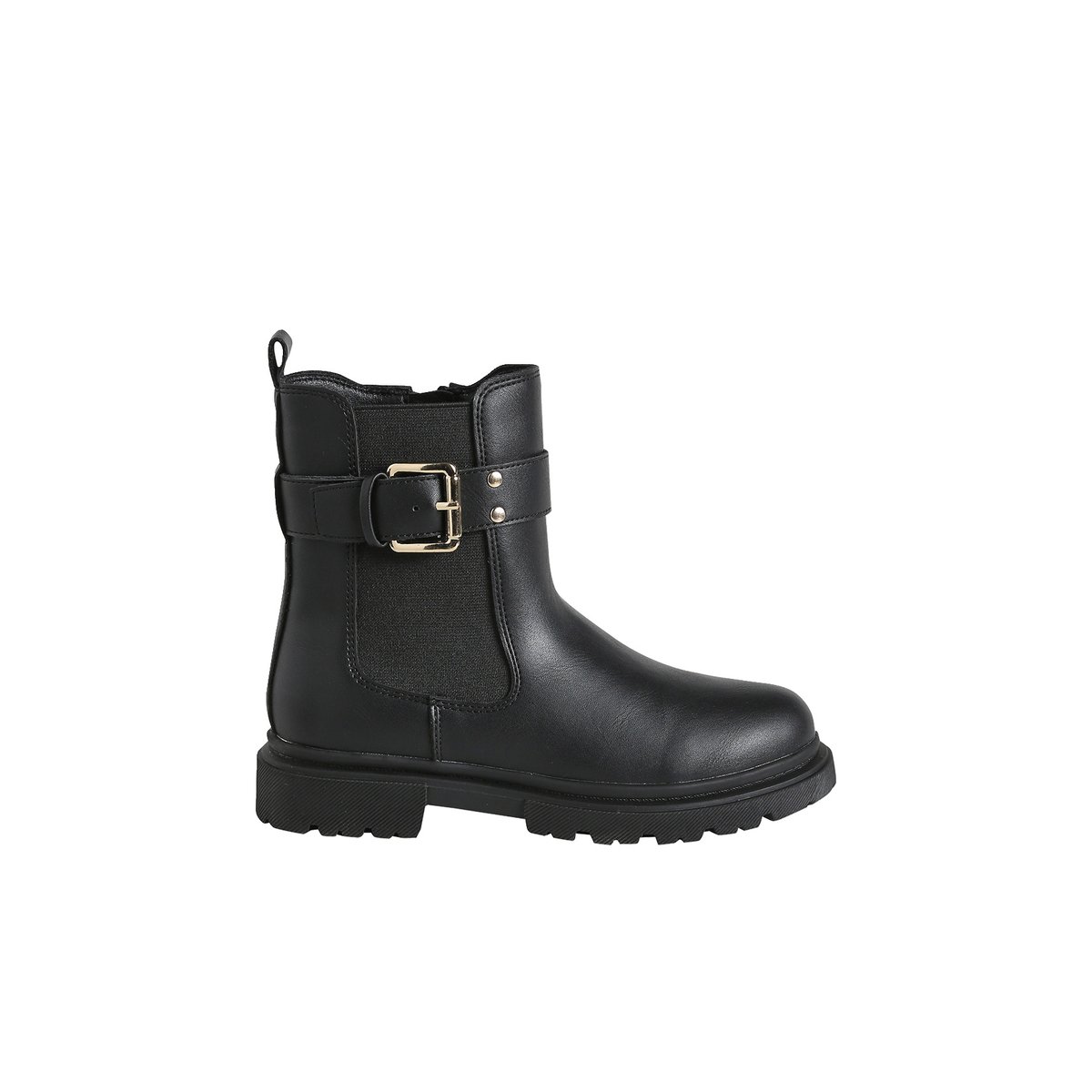 Boots zippées synthétique noir, VERTBAUDET