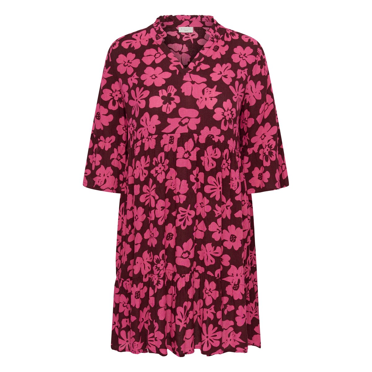 Robe rouge cabernet/pink flowers, KAFFE CURVE