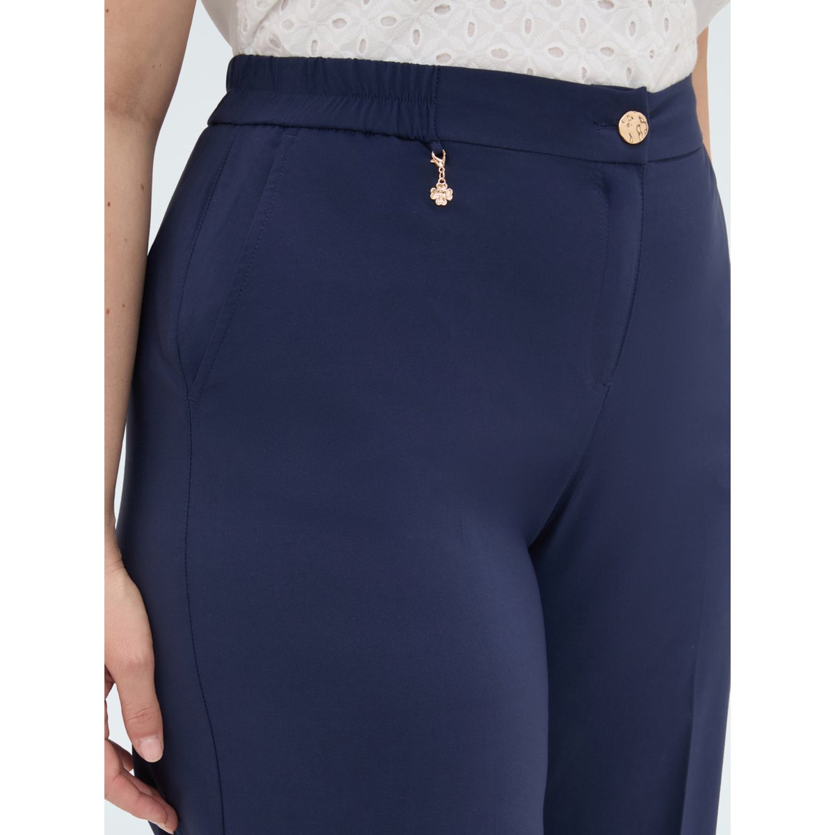 Pantalon court léger bleu, FIORELLA RUBINO