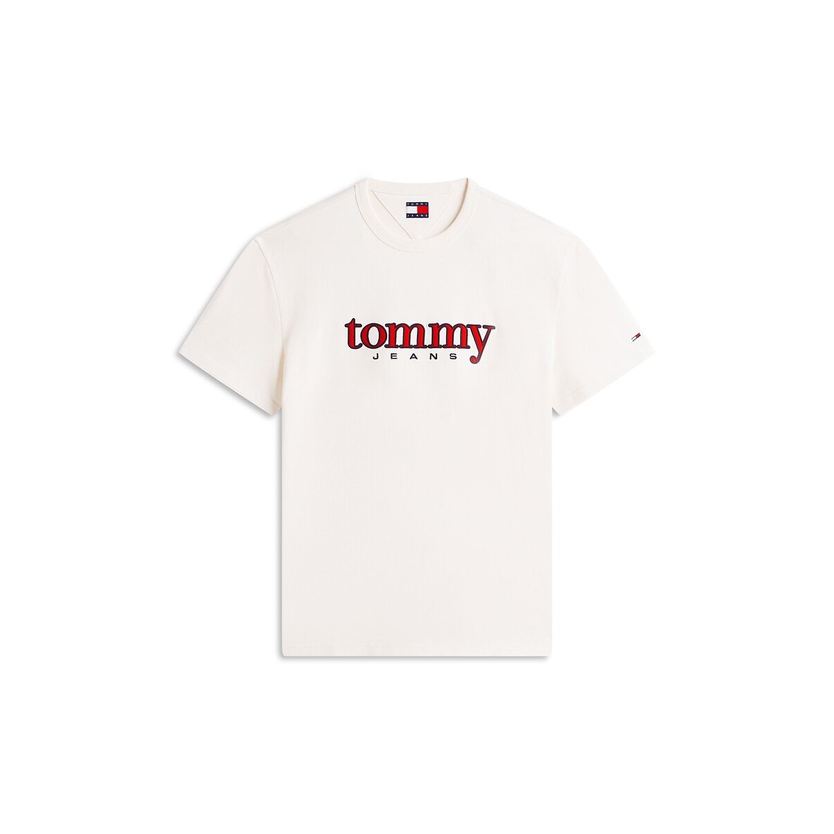 T-shirt manches courtes logo 90s ecru, TOMMY JEANS