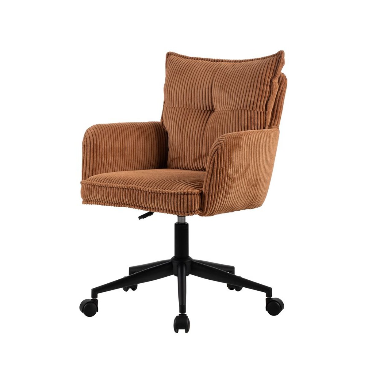 Chaise de bureau velours côtelé caramel, ZAGO