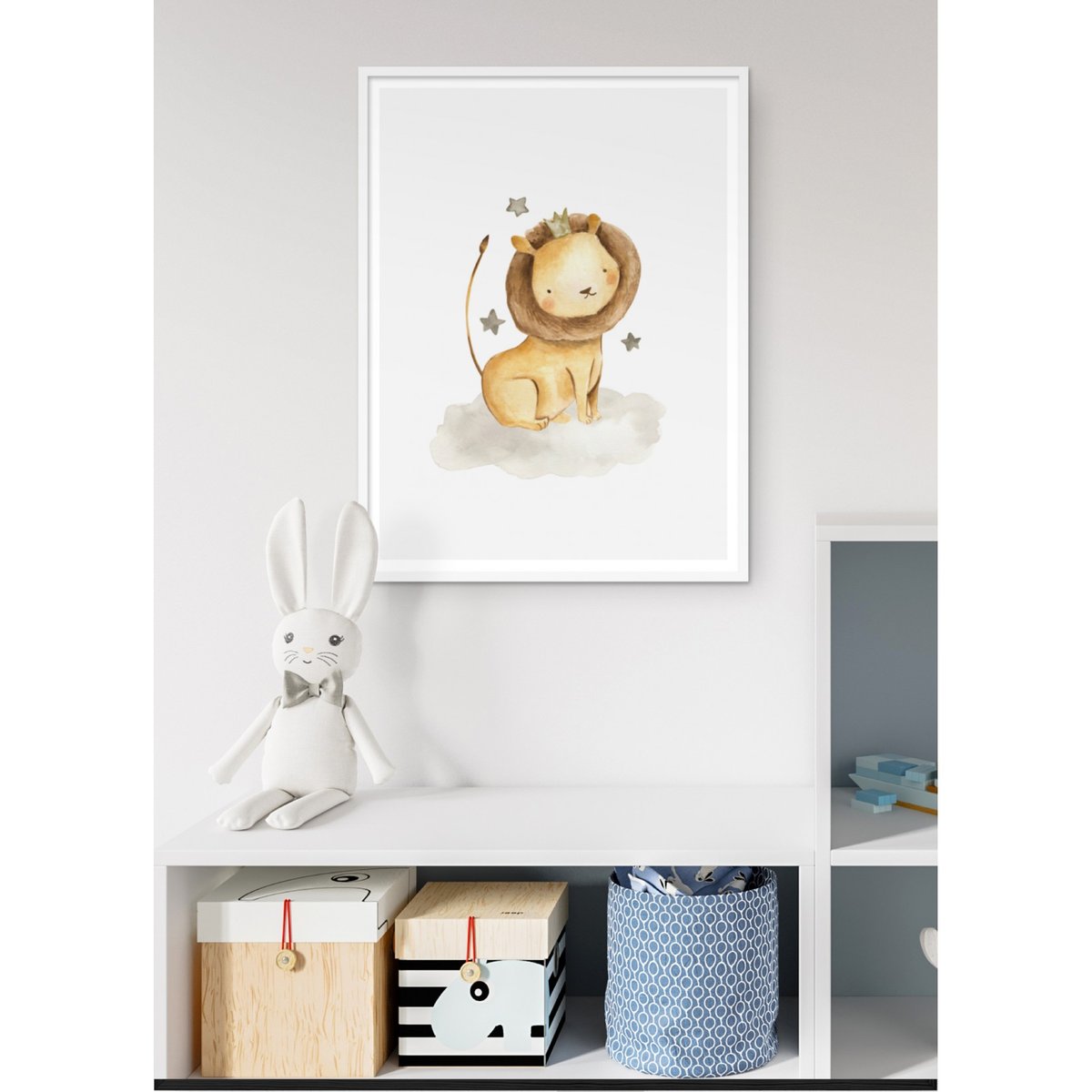 Affiche Bébé Lion blanc, L'AFFICHERIE