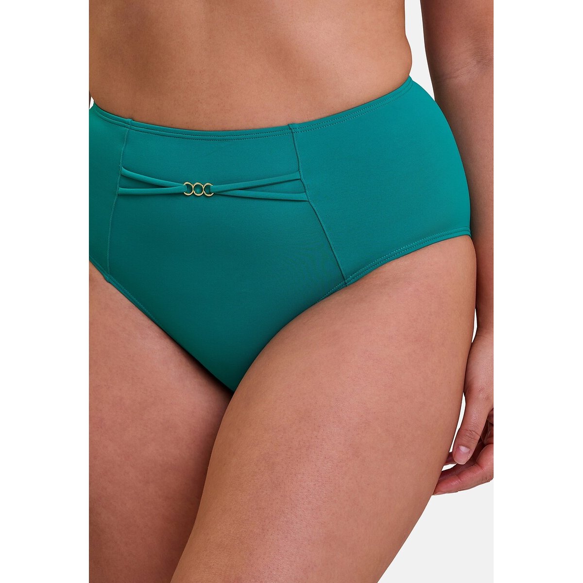 Culotte de bain taille haute Moorea bleu vert, SANS COMPLEXE