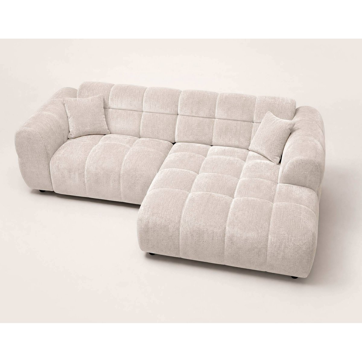 Canapé d'Angle droit 4 places - MINI RAY beige, BEST MOBILIER