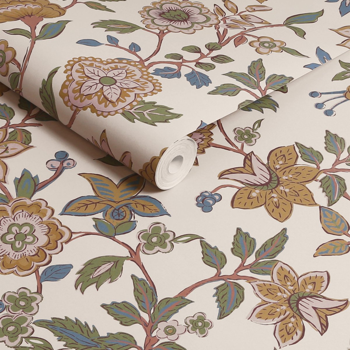 Papier peint Envolée de fleurs jacobines multicolore, JOULES
