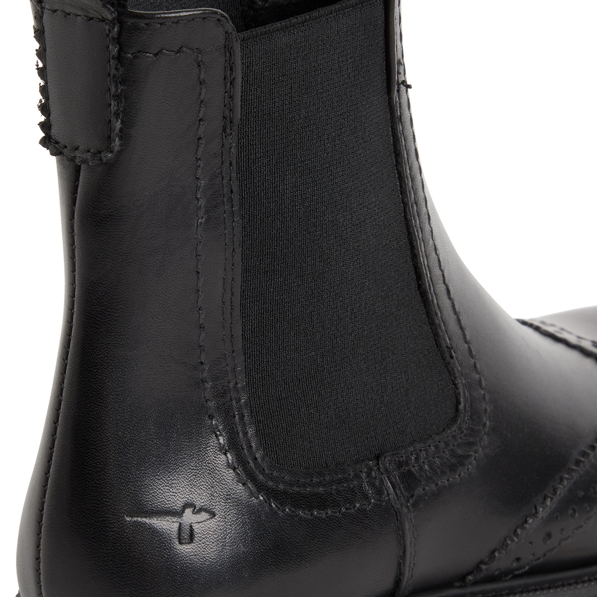 Bottine Chelsea en cuir noir, TAMARIS
