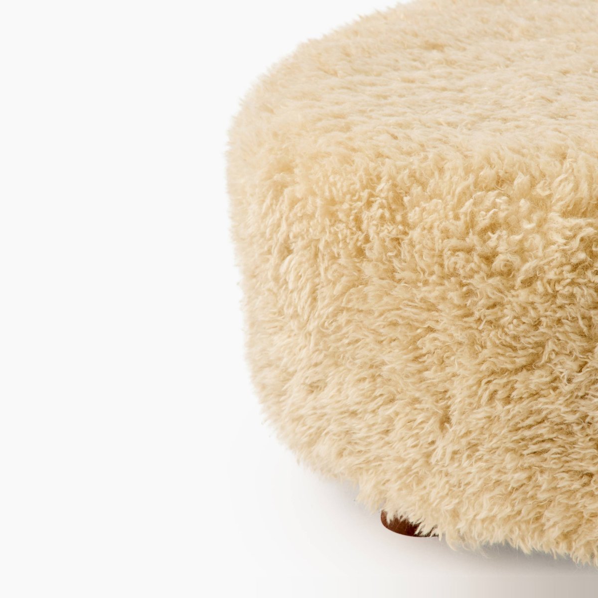 Pouf, 50x50xH33cm, en MDF et polyester blanc, MONOPRIX