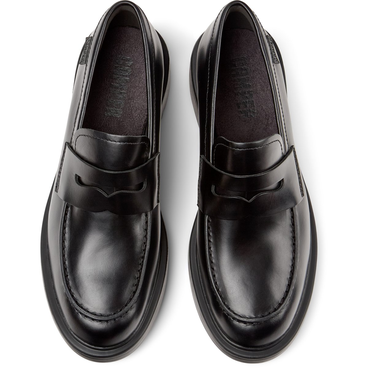 Mocassins Dean Smooth Leather noir, CAMPER