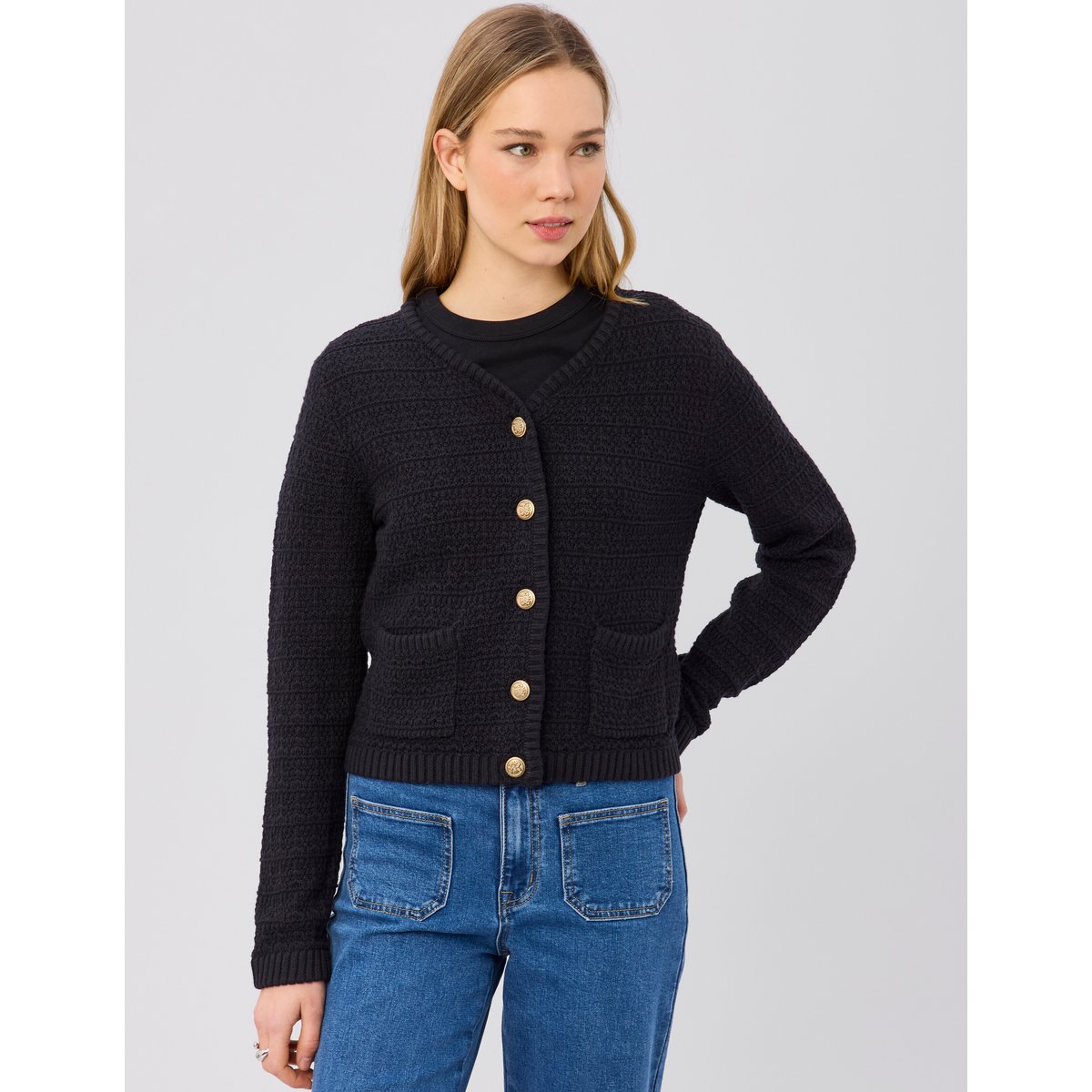 Gilet boutonné noir, BZB