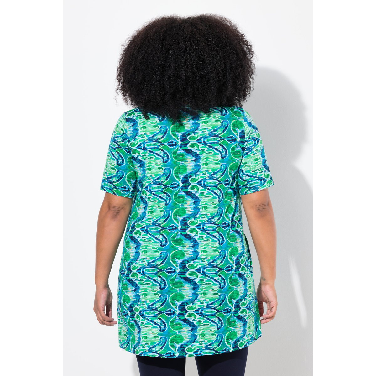 T-shirt long coupe évasée, poches trèfle, ULLA POPKEN
