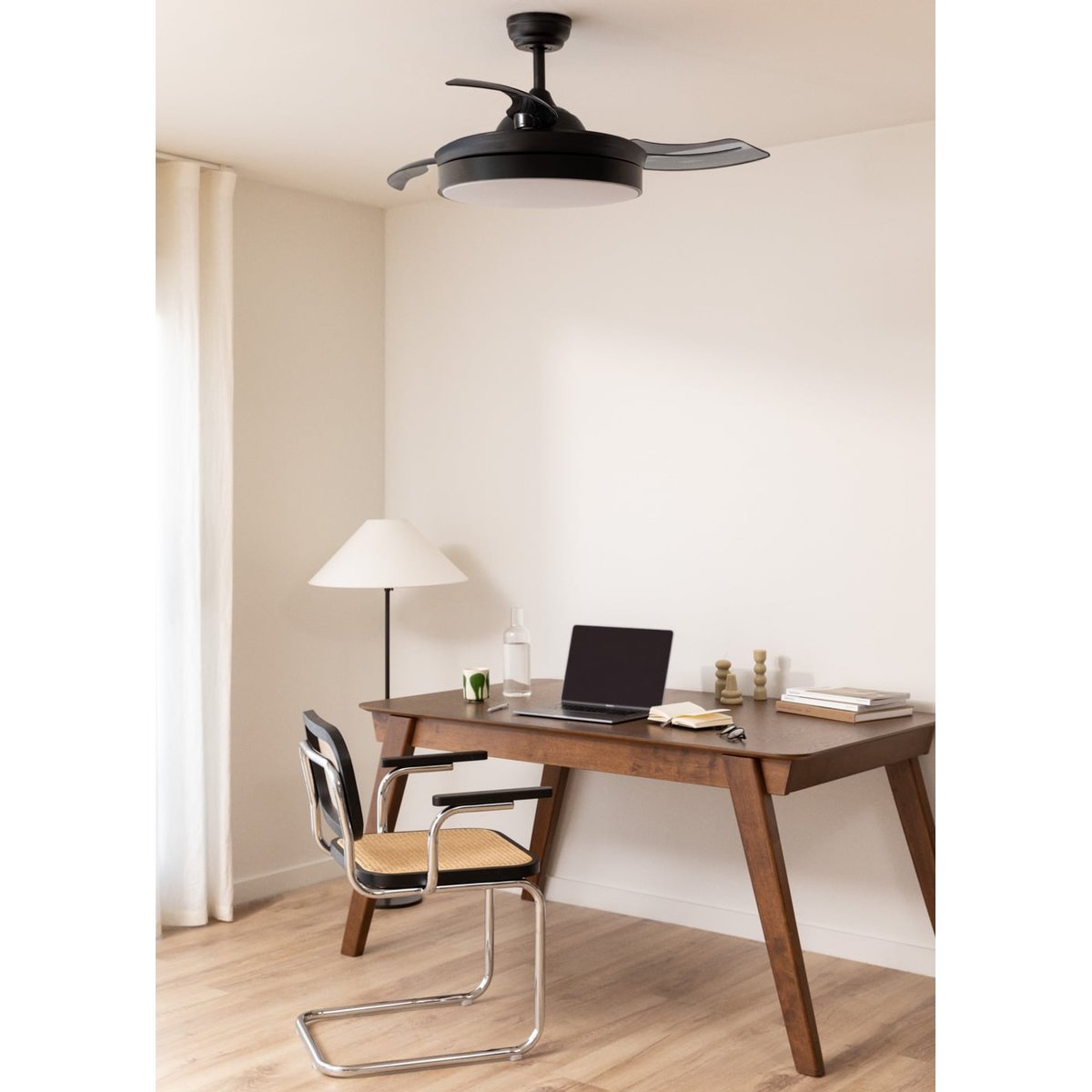 Ventilateur de plafond 40W avec lumière et télécommande WIND CLEAR noir/noir, CREATE