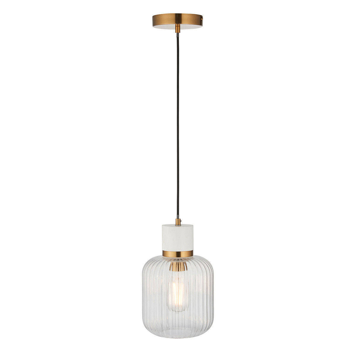 Torro Ribbed Glass Marble Pendant Light white, ÉDITÉ
