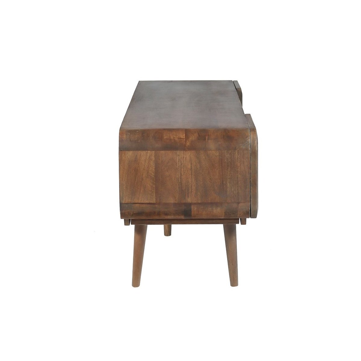Meuble TV 180 cm bois massif, BRUNE marron foncé, BOBOCHIC
