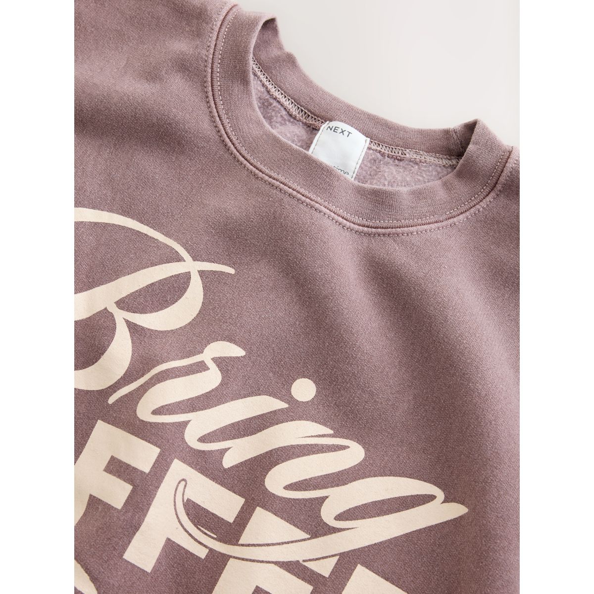Sweat avec inscription café marron, NEXT