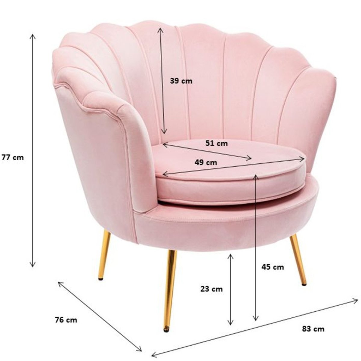 Fauteuil imprimé fleurs et papillons, FLOWER FEVER jaune, KARE DESIGN