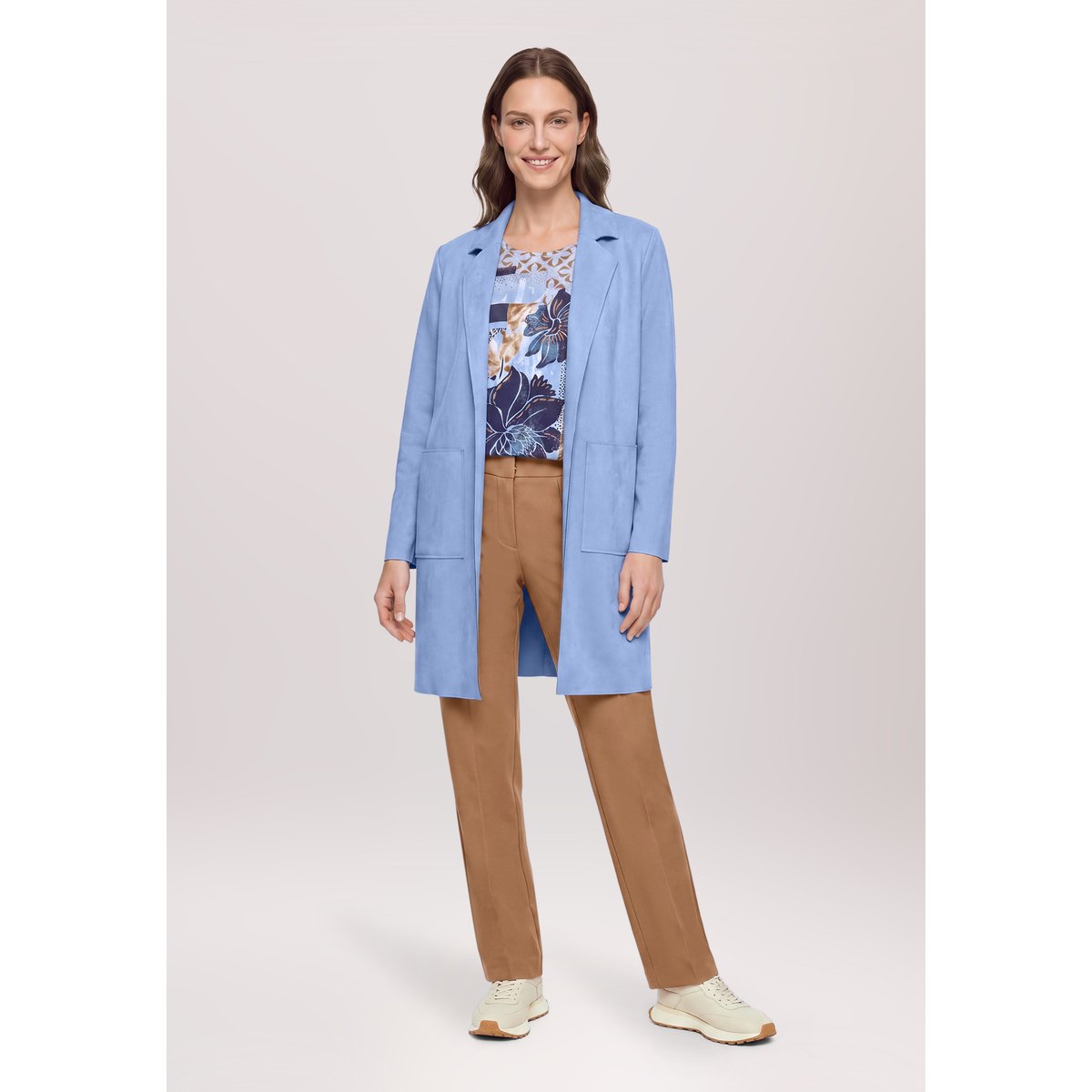 Pantalon stretch à plis repassés beige, BETTY BARCLAY