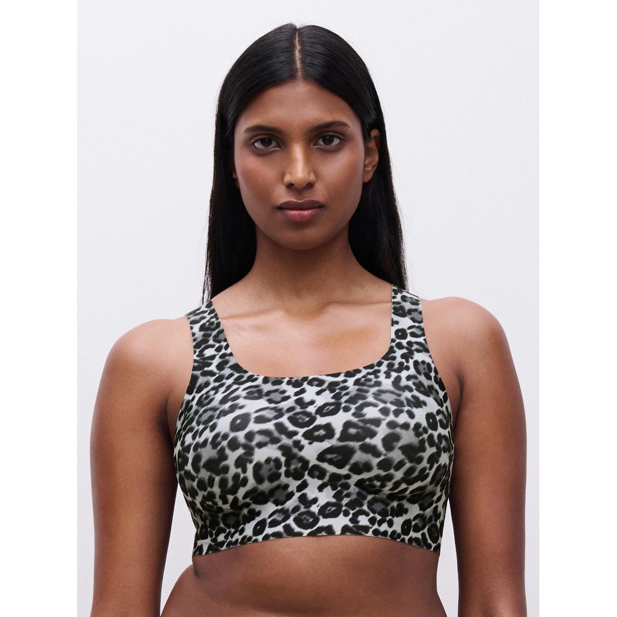 Soutien-gorge sans armatures SOFT STRECH léopard gris, CHANTELLE