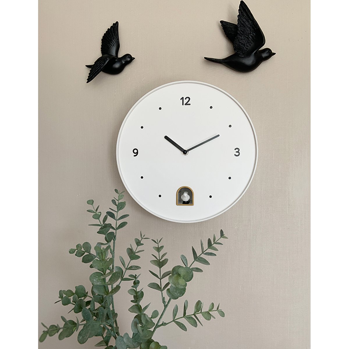 Horloge coucou rond 30cm blanc, EMDE