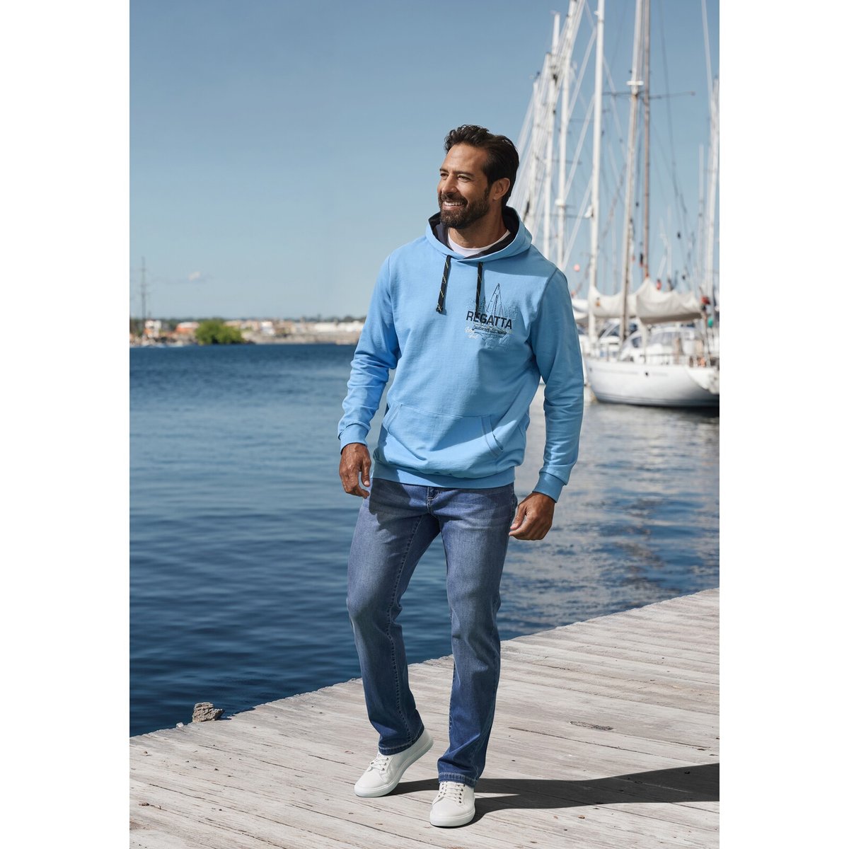 Sweatshirt GUNDBERT bleu, JAN VANDERSTORM