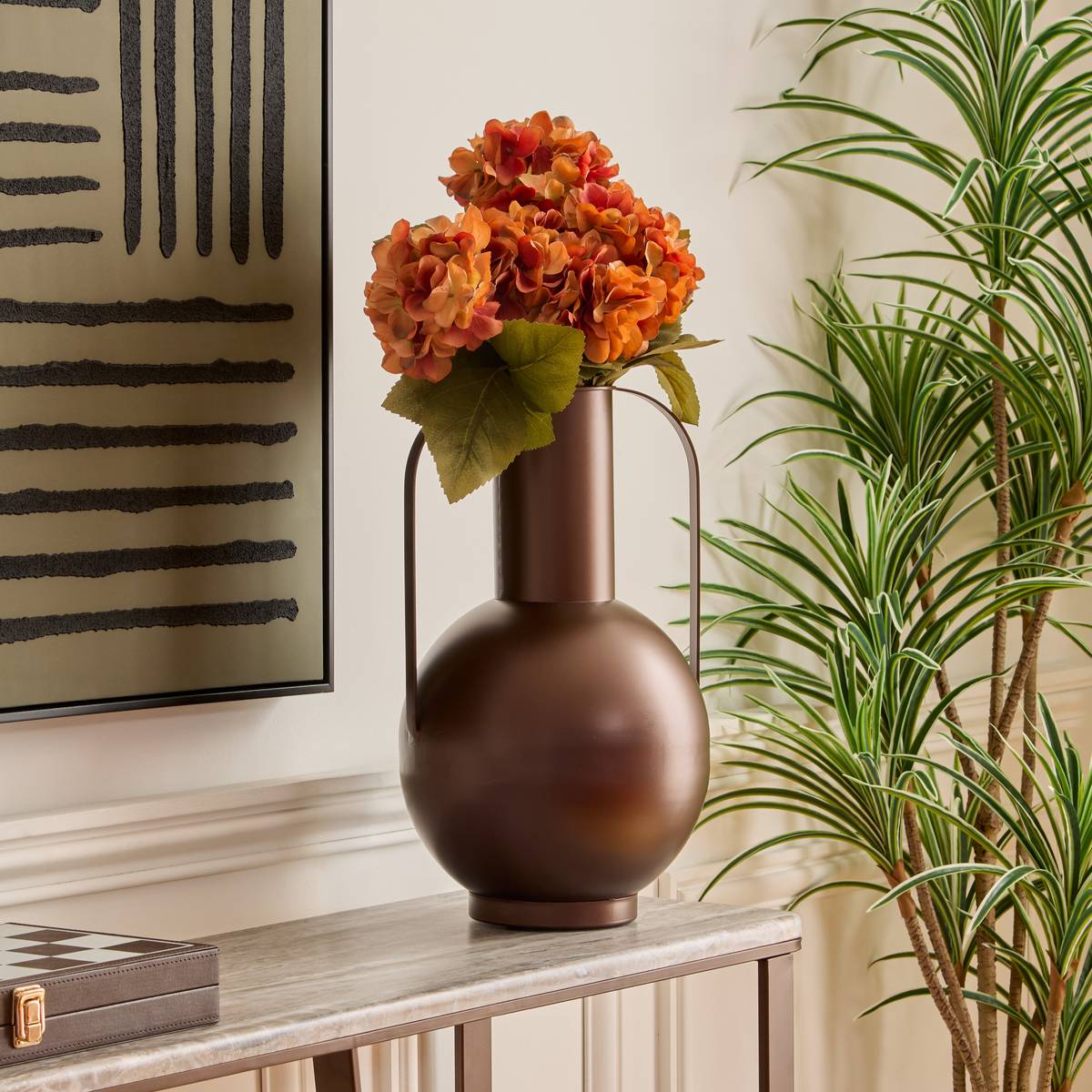 Vase en acier BARREL chocolat, ATMOSPHERA