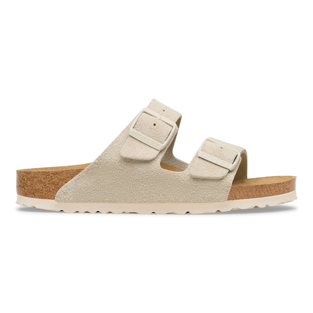 Mules double bride en cuir suédé ARIZONA gris clair, BIRKENSTOCK