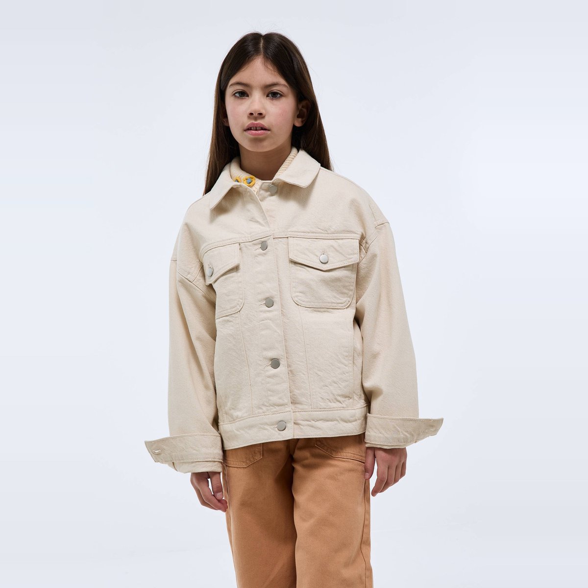 Veste en twill en coton naturel, MONOPRIX