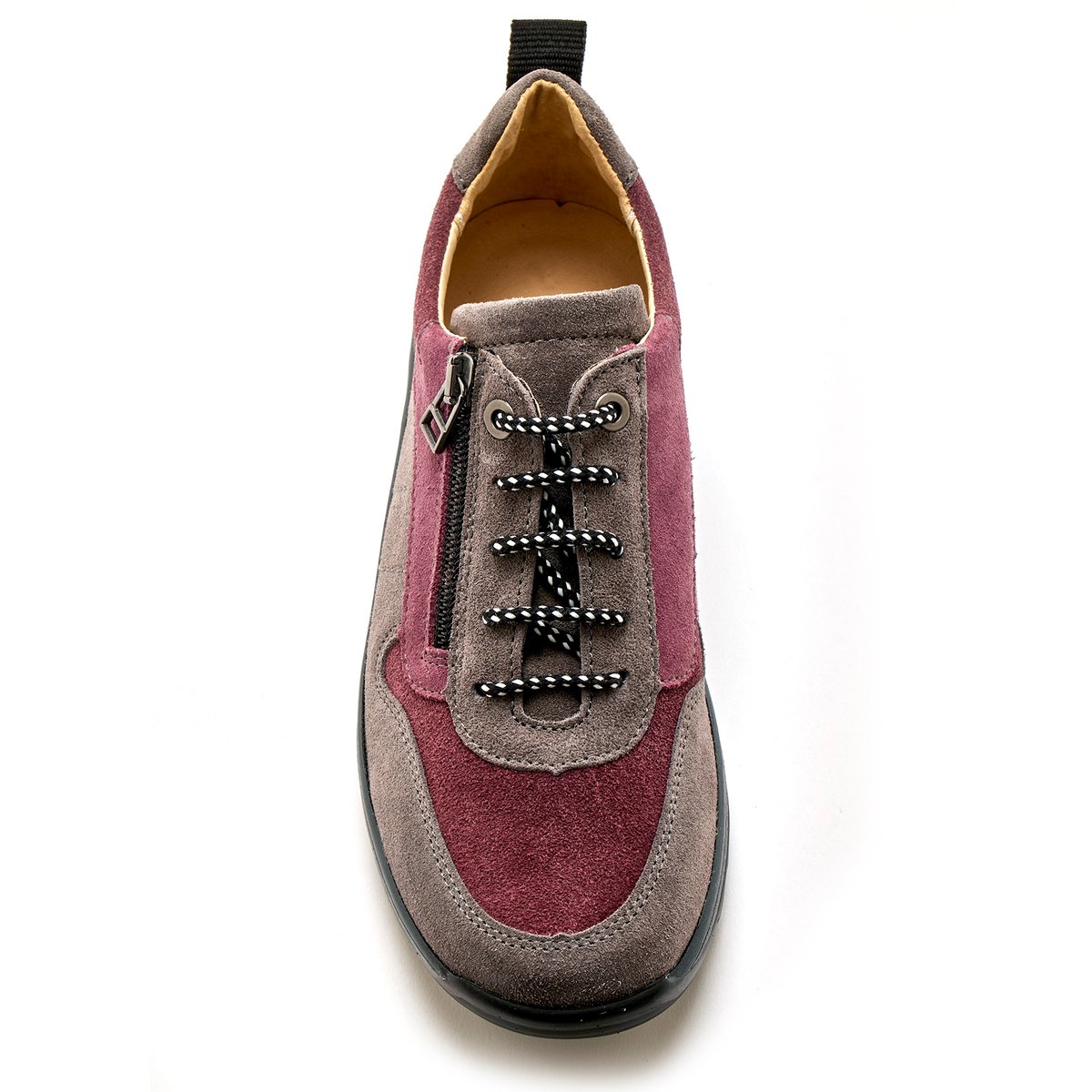 Chaussures de randonnée lacés et zippés gris, PEDICONFORT