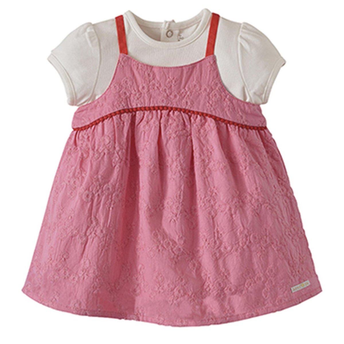 Robe bebe fille rose + tee shirt rose, SUCRE D'ORGE