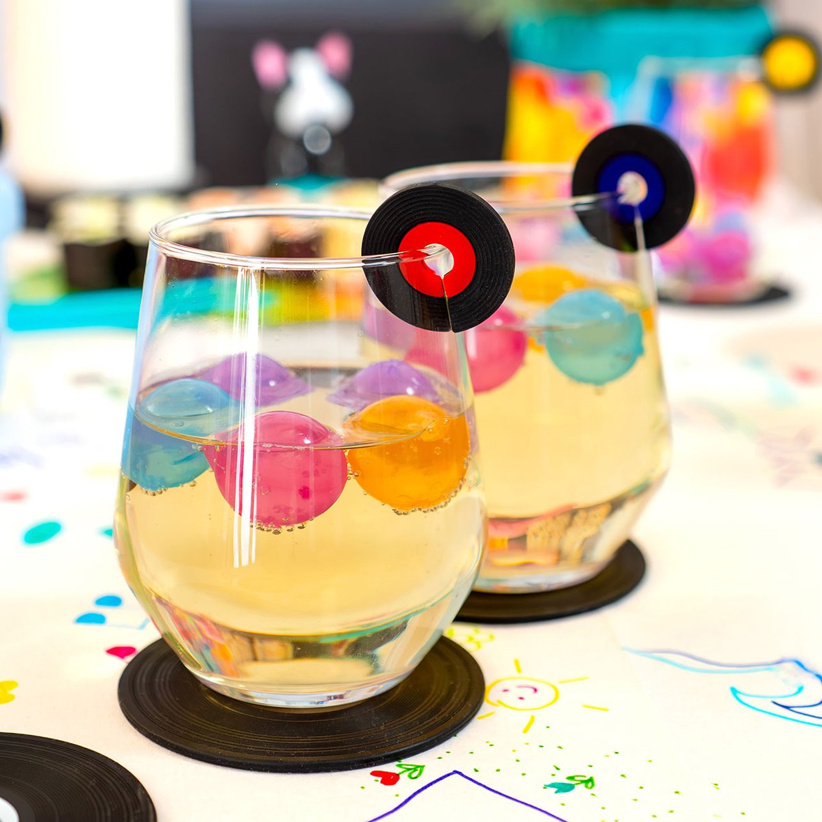 Set de 6 marqueurs de verre Jukebox multicolore, PYLONES