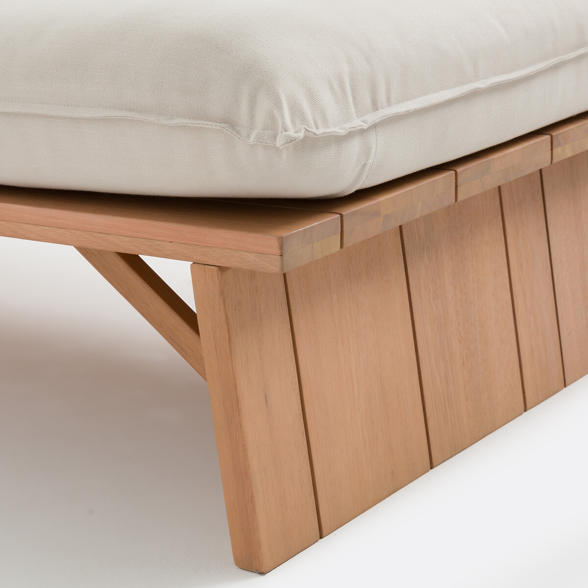 Méridienne de jardin en eucalyptus, avec coussins, BRUT coloris naturel, LA REDOUTE INTERIEURS