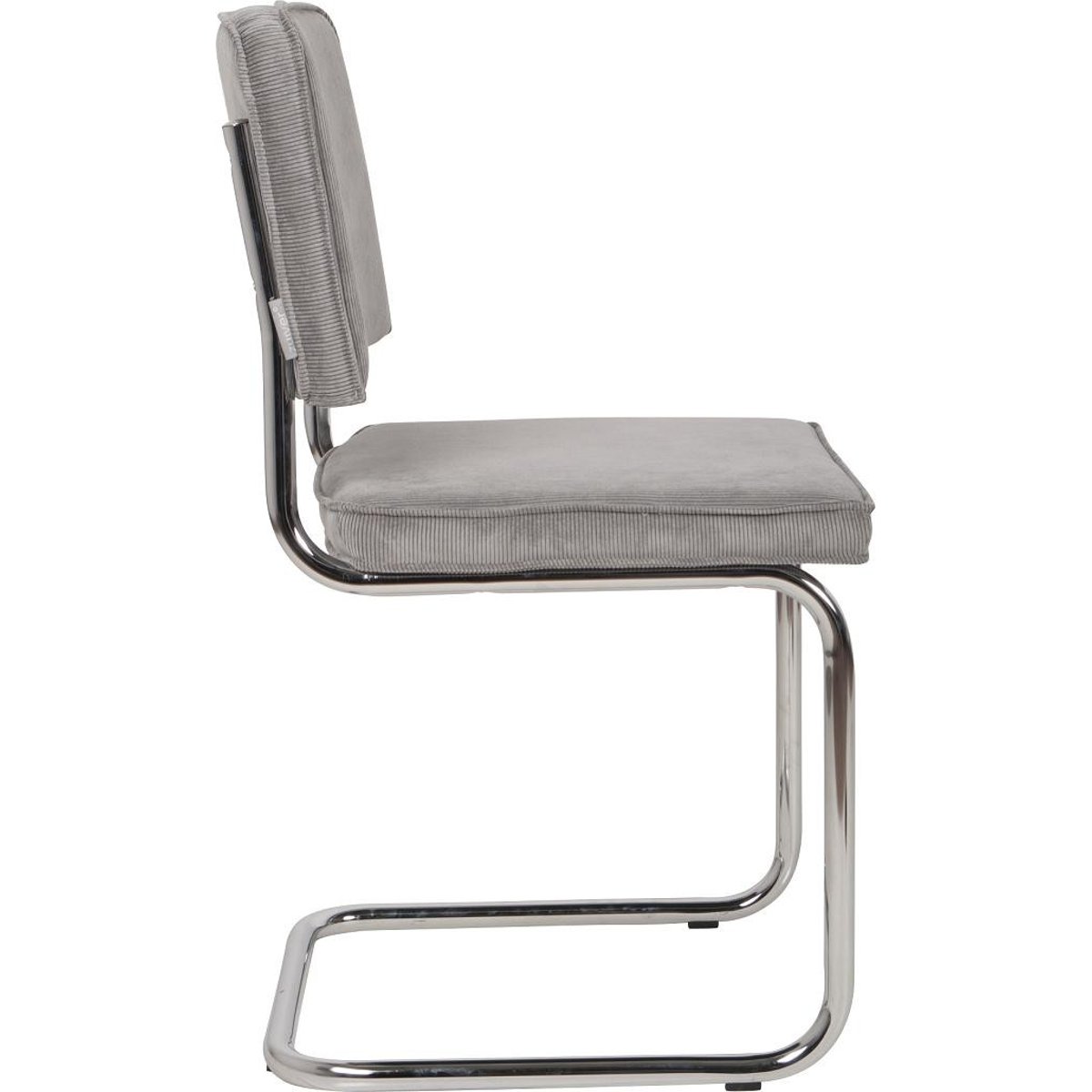 Lot de 2 chaises de repas en velours côtelé - RIDGE gris clair, ZUIVER