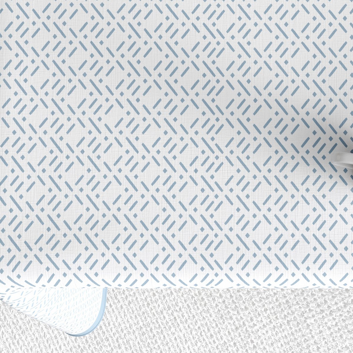 Nappe rectangulaire anti tache Coton Barba Glace bleu, EDEN