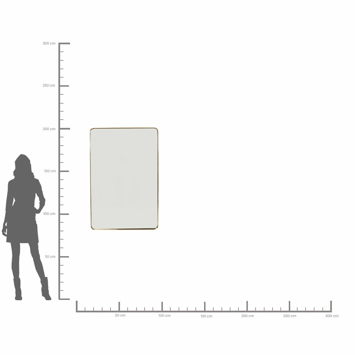 Miroir Curve rectangulaire laiton 80x120cm laiton, KARE DESIGN