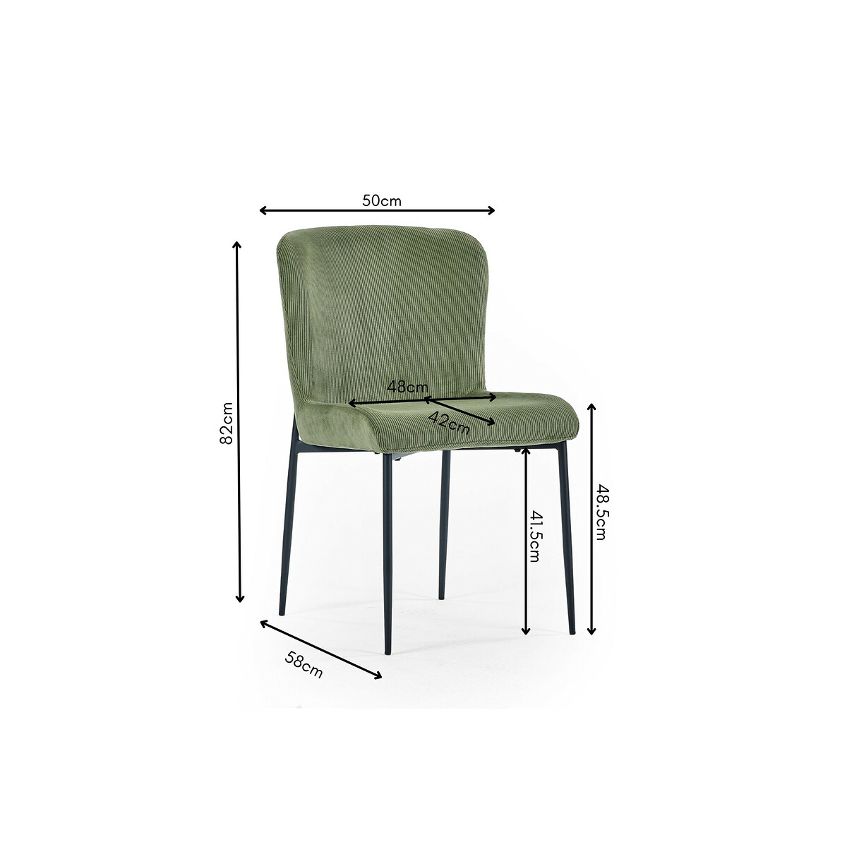 Sylvie Corduroy Upholstered Dining Chairs (Set of 2) olive green, SO'HOME