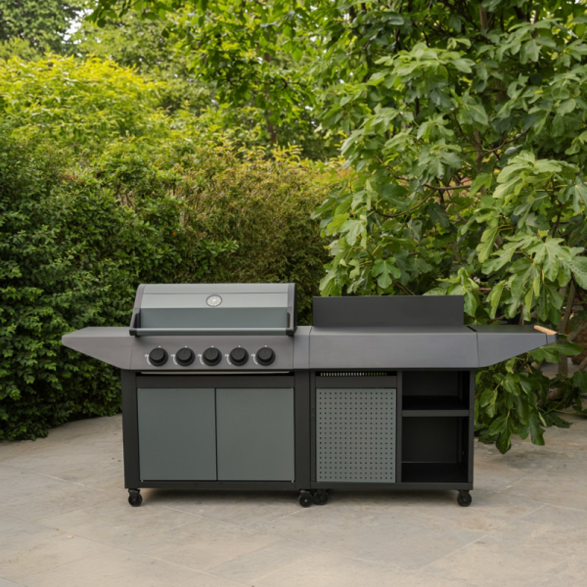 Barbecue Gaz et desserte, BURN 80 PRENIUM noir, COOK IN GARDEN