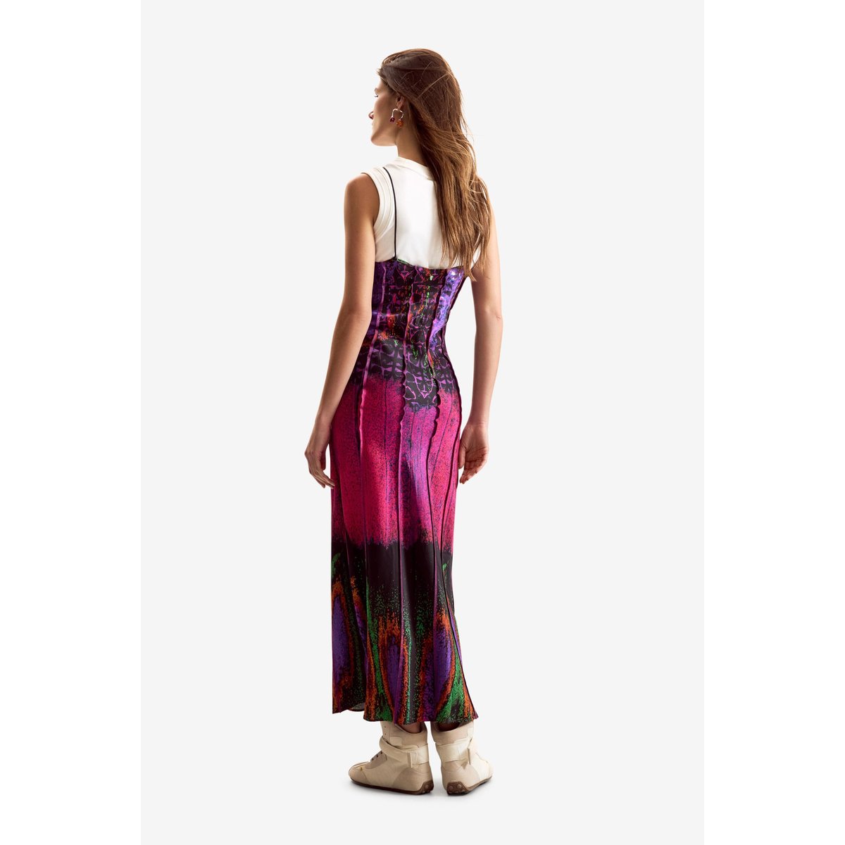 Robe combinée conçue par mr. christian lacroix rouge, DESIGUAL