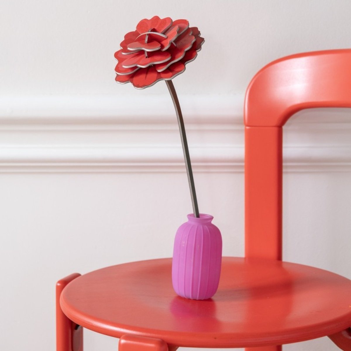 Fleur décorative carton rose rouge, STUDIO ROOF