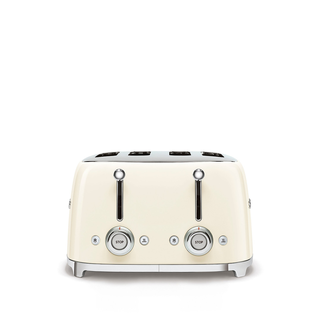 Grille-pain 4 fentes 4 tranches TSF03 crème brillant, SMEG