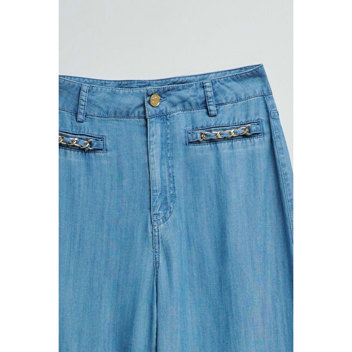 PANTALONS EN LIGHTDENIM AVEC JAMBE WIDE bleu turquoise, SALSA JEANS