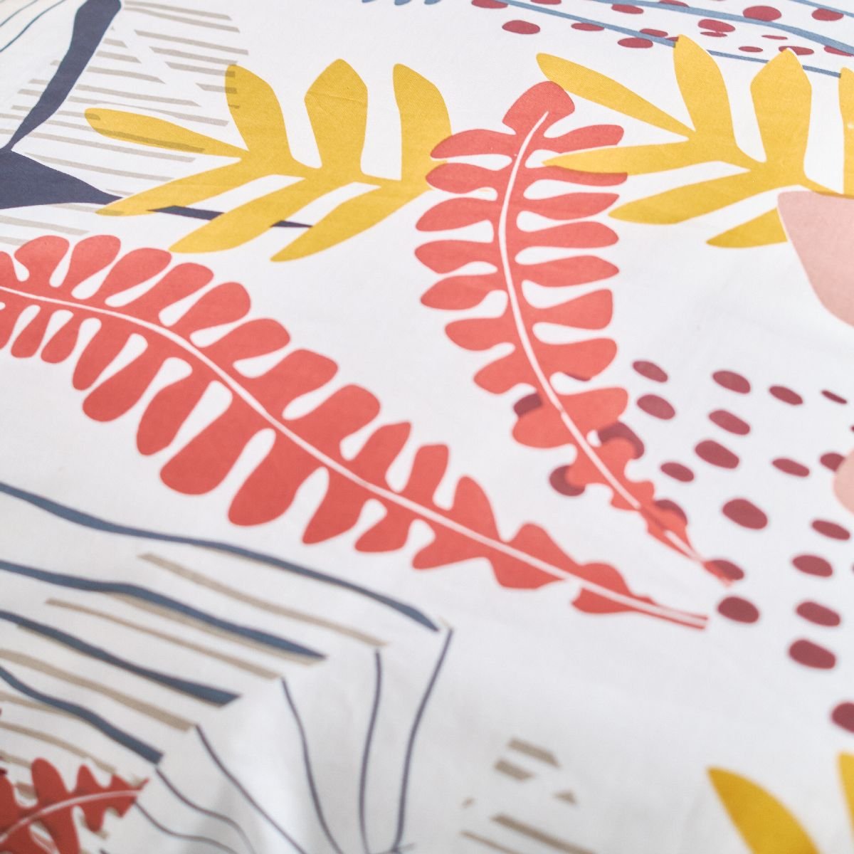 Parure de lit imprimé floral coton SUNSHINE LOU gris, TODAY