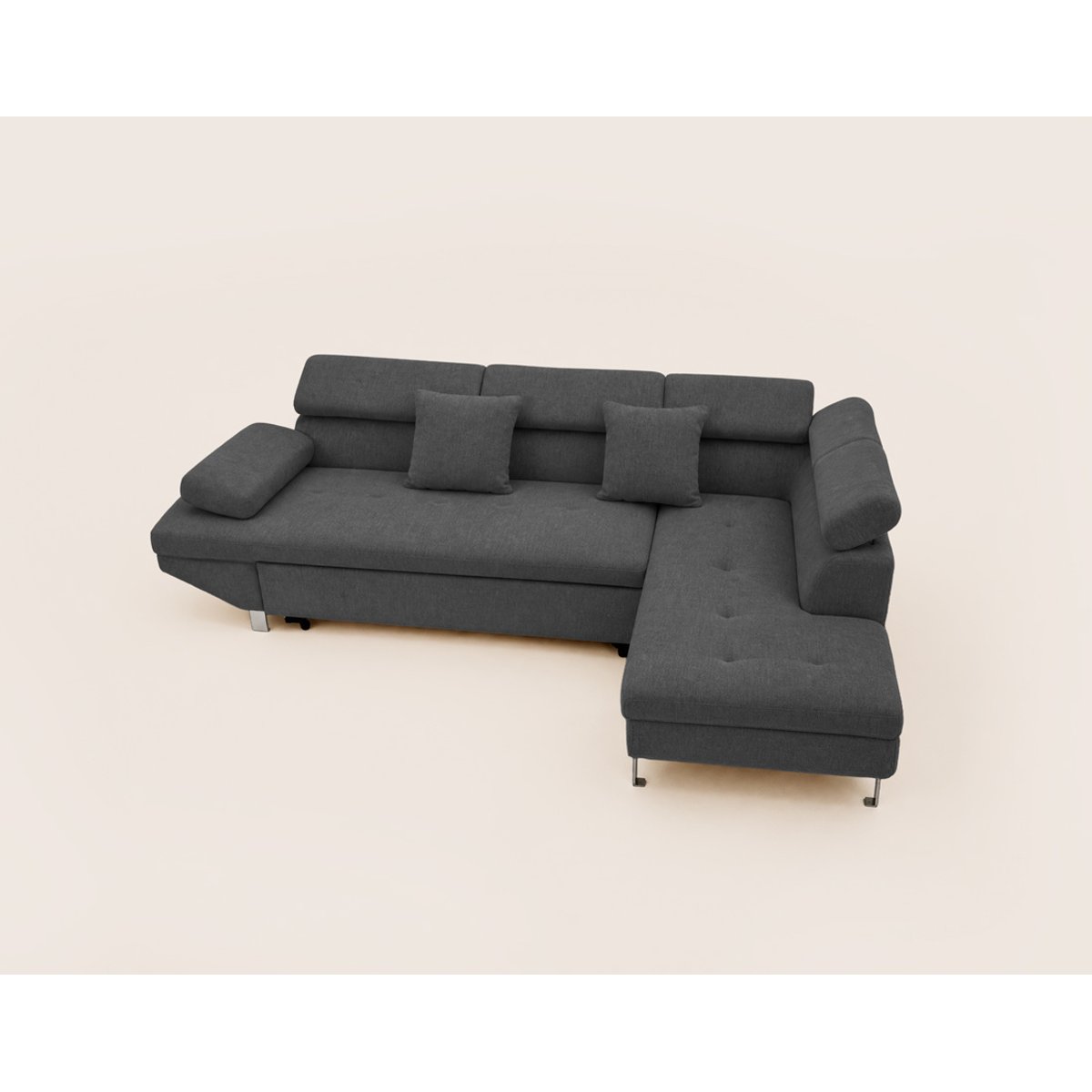 Canapé d'Angle Convertible 5 places - MARGAUX gris, BEST MOBILIER