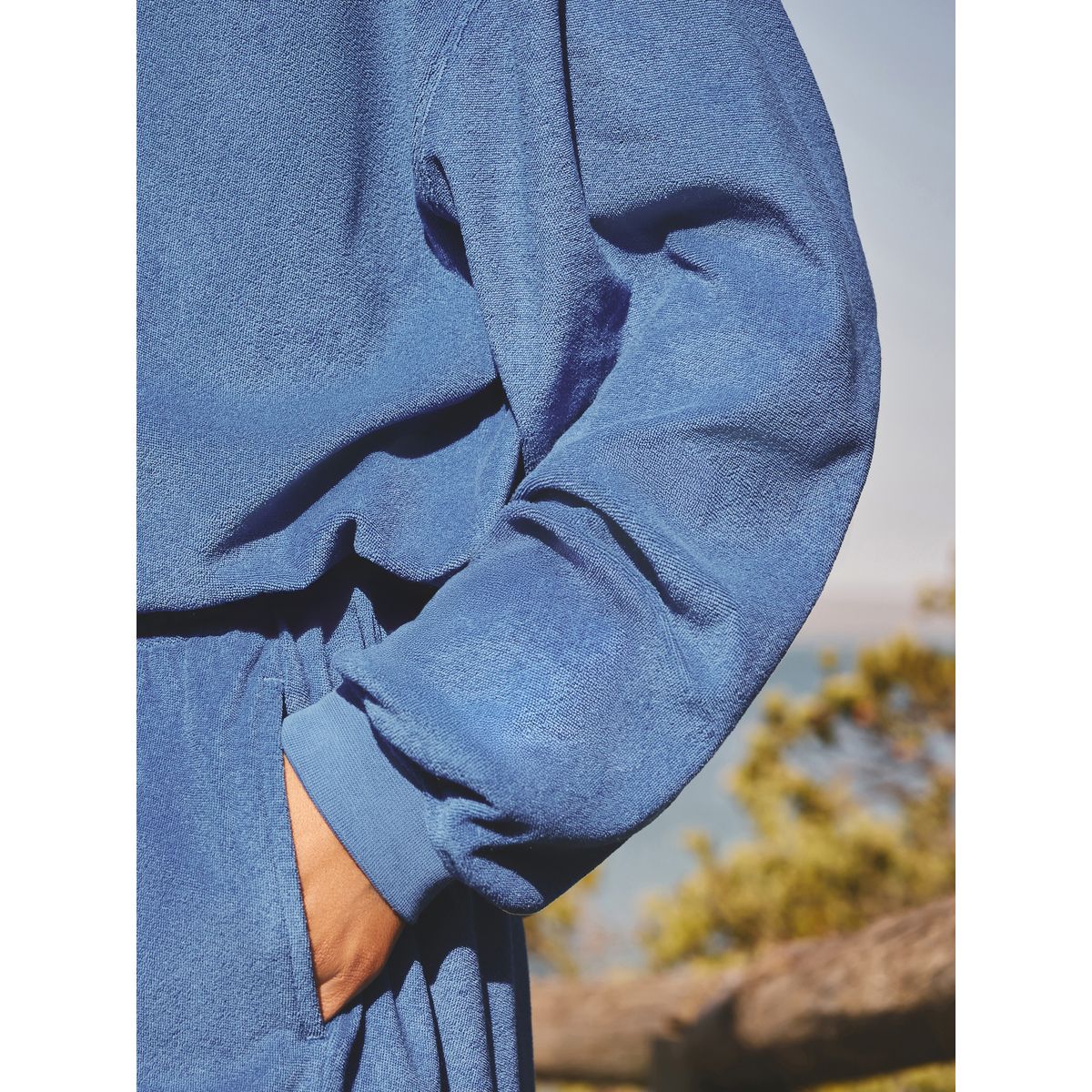 Sweat en tissu éponge à manches longues bleu cobalt, NEXT