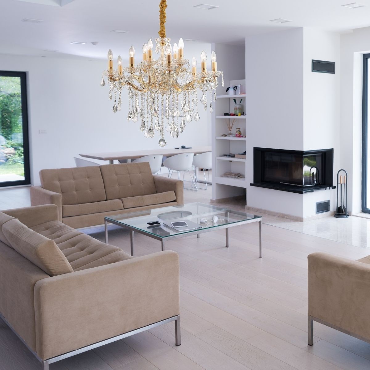 Lustre FLORIAN or dorée, IDEAL LUX