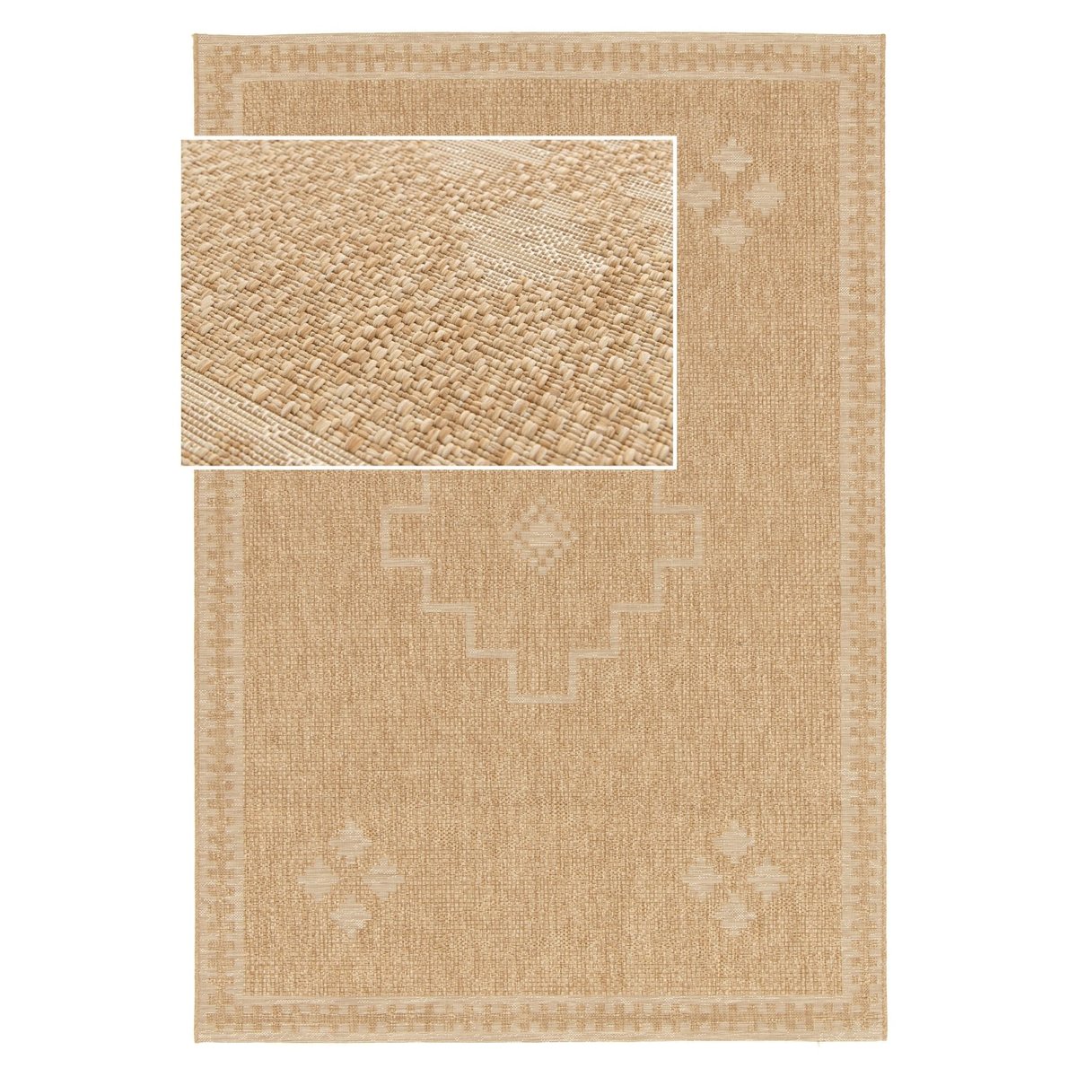 Tapis design aspect jute intérieur extérieur ARID beige sable, AFK LIVING