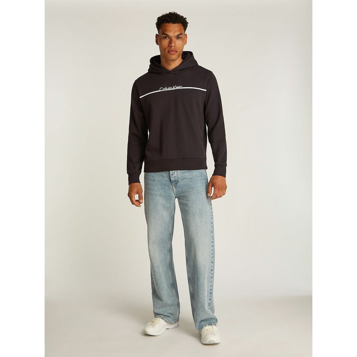 Logo Print Hoodie black, CALVIN KLEIN